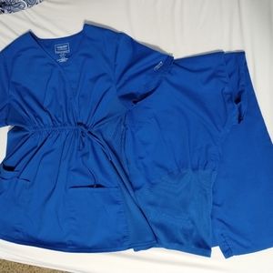 Royal blue maternity scrubs